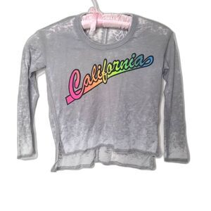 Chaser Girls California Burnout Tee Gray Size 5/6 NEW